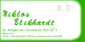 miklos blikhardt business card